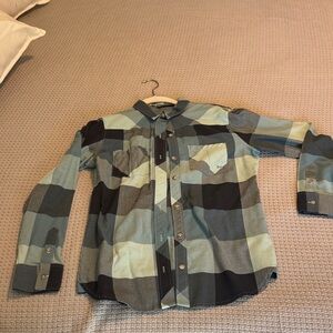 Under Armour Blue and Black Checkered Shirt